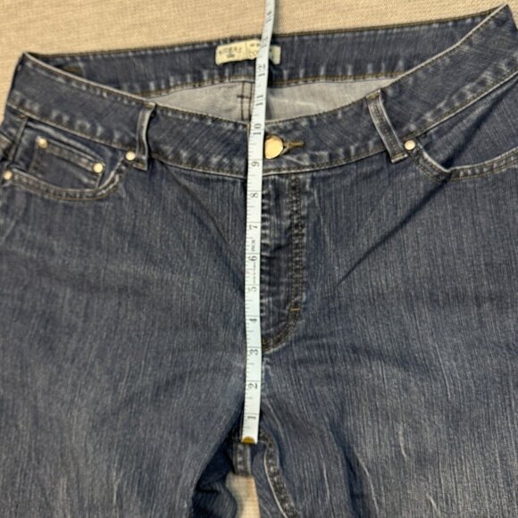 Riders By Lee Womens Blue Denim No Gap Waist Bootcut Jeans Mid Rise Size 18P - Picture 9 of 12